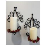 Wrought Iron candle holders & misc 12"H