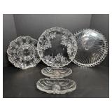 Vtg Clear glass deviled egg plate , relish...