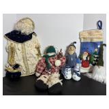 Christmas decor - Santa snowmen & gnome