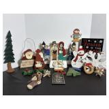 Christmas decor - wood tree & figurines