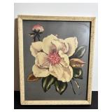 MCM framed Magnolia picture by Rene 9"x 11"