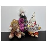Vtg Mini Clown dolls