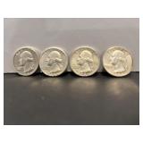 (4) 1964 Silver USA Washington Quarters-D