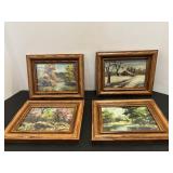 Vtg Seaonal Oil Paintings signed Mary E Wyskup...