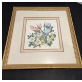 Vtg Water color original  by Bonnie Minard 17" Sq