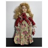 Vtg pocelain doll 18"