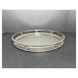 Glass mirror tray 12.5 dia