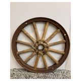 Antique Wood spokes & metal rim wheel 22.5" dia ..