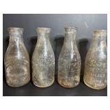 Vtg Dairy bottles (x4)