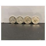 1960, 1961, 1963 & 1964 Silver USA Washington..