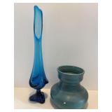 Handmade ceramic vase 7" H & MCM 18"H...