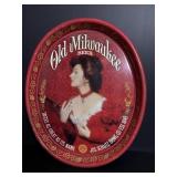 Vtg Oval metal Old Milwaukee beer tray 15" Oval