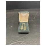 14K yellow gold filigree dangle post earrings