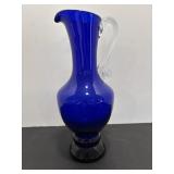 Cobalt Blue Bottles, Hand Blown Pitcher