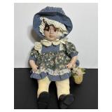 Vtg Porcelain with soft body doll 15"H