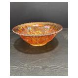 Vtg imperial Marigold carnival glass bowl open...