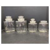Glass Cannister set 1-lid missing