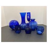 Cobalt Blue Bottles, Vases, Candleholders,