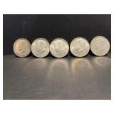 (5) 1968 Kennedy silver half dollars - NO mint ..