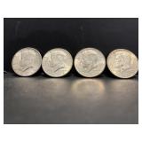 (4) 1964 Kennedy silver half dollars D mint mark