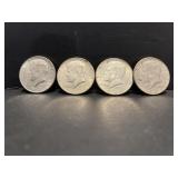 (4) 1964 Kennedy silver half dollars D mint mark