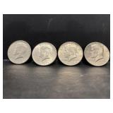 (4) 1964 Kennedy silver half dollars D mint mark
