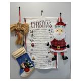 Christmas decorations & dish cloth