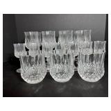 Cut Glass Stemware 6.5"H, 4.5"H & 3.75"H