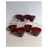 Vintage Ruby Red Punch Cups