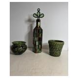 McCoy Green Pottery Planter 4.25"H & Misc