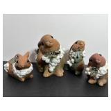 Clay Bunnies 3", 4", 5", &5.5"H