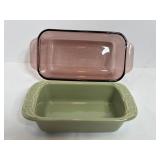 Longaberger Pottery Bread Pan & Pyrex 1.5qt Pan