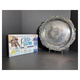 Silver Plated 15" Dia Tray & Cleaning Kit