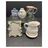 Ceramic Pitchers, Vases & Picture Frame