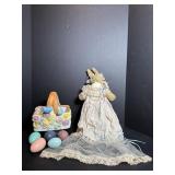 Vintage Teleflora Planter, 21" Bunny & Eggs