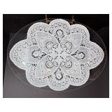 Glass Serving Tray with Doily Pattern 19"x14"