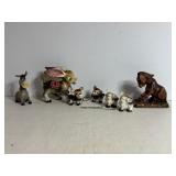 Vintage Ceramic Donkey with Babies & Misc
