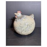 9"H Pottery Hen