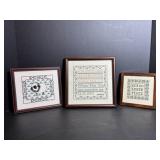 Cross Stitch Pictures 6"x6", 8"x7", 9"x9"