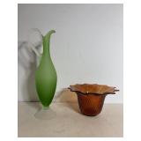 Vintage Bowl 4.5"H &13"H Pitcher/Decanter