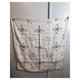 Vintage Embroidered Tablecloth 38"x38"