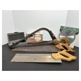 Vintage Bow Saw, Saws, Hole Saw Kit  & Misc