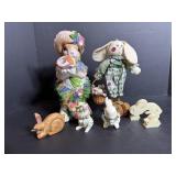 Fitz & Floyd Mayfair Bunny Tea Pot has chips &Misc