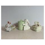 Easter Ceramic Trinket Box & Figurines