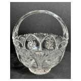 Lead Crystal Basket 9"H