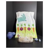 Easter Flag 17"x24", Primitive Folk Sheep & Misc