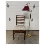 Vintage Oak Chair & 52" Floor Lamp
