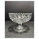 Hand-Cut Lead Crystal Compote Dish 8" Dia 6"H