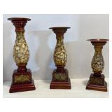 Vintage Candle Holders 12", 10" & 8"