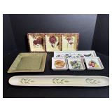 16" Olive Serving Dish, Dipping Set & Misc